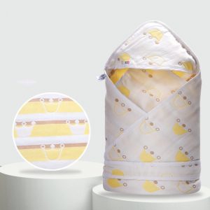 Ecobaby Baby Blanket Selimut Topi 90*90 cm Motif Mahkota Ratu Kuning