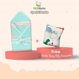 Ecobaby Bundle Blanket Motif Dunia Binatang 90x90cm Free Bantal Peang