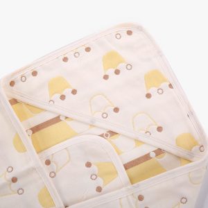 Ecobaby Baby Blanket Selimut Topi 90*90 cm Motif Mahkota Ratu Kuning