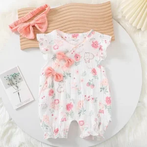 Ecobaby Romper Jumpsuit Kelinci Bunga