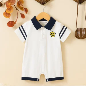 Ecobaby Jumper Bayi Putih Polo Garis