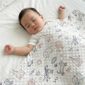 Ecobaby Selimut Bayi Minky Dot Premium